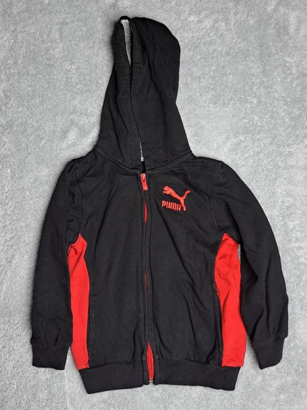 Puma Kids Black & Red Zip-Up Hoodie 4T
